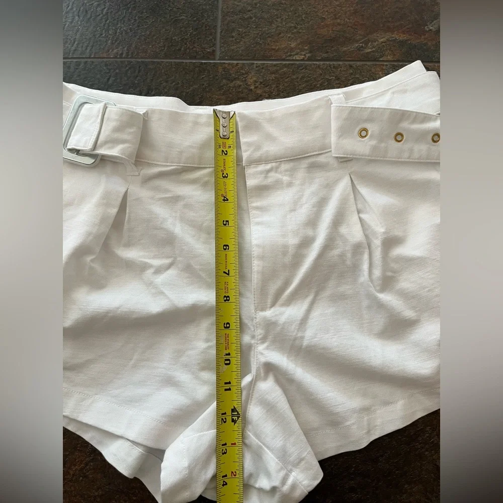 Future Collective Jenee’ Nayla cotton blend high rise belted shorts.Size 14